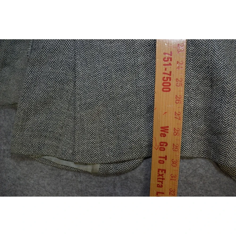 VTG Lanvin Blazer Mens 42 Gray Herringbone 2‎ Button Barneys Jacket Sport Coat